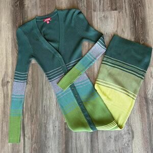 Staud green and grey striped